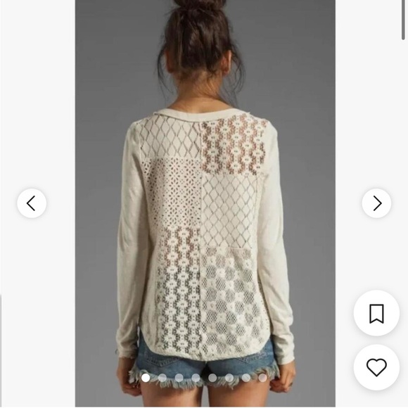 Free People Tops - Free people shirt, size small, like new condition crocheted back